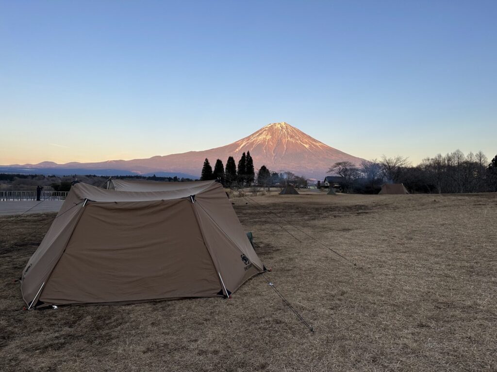 田貫湖キャンプ場の富士山